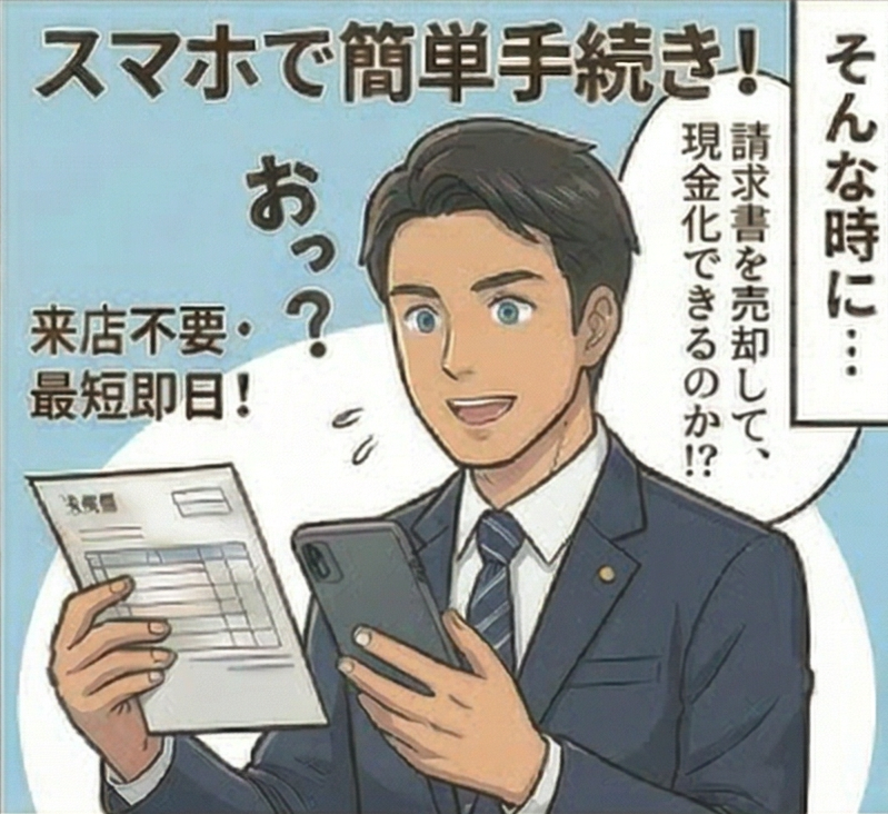 スマホで簡単手続き！請求書を売却して現金化