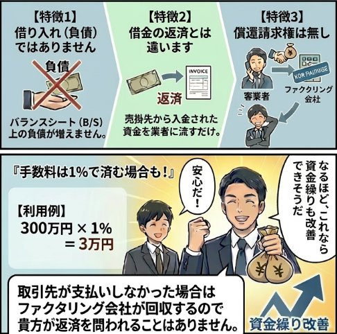 ファクタリングの特徴と利用例